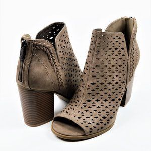 New! INDIGO RD. Mocha Peep Toe Ankle Booties